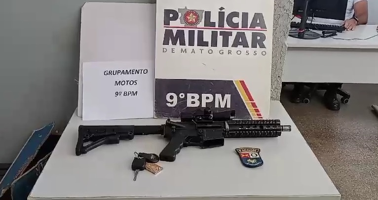 Polícia Militar apreende fuzil e prende suspeito por porte ilegal de arma em Várzea Grande