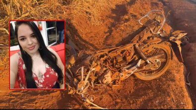 VÍDEO – Mulher morre em acidente entre moto e carreta em MT