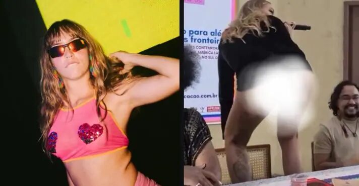 Cantora travesti rebola e mostra partes íntimas em palestra em universidade federal