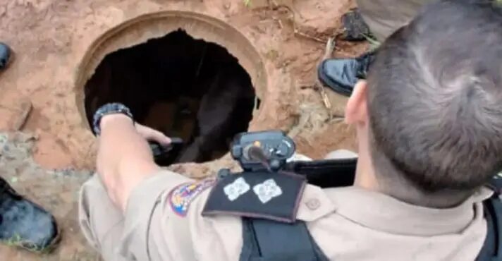 Vídeo: suspeito de liderar facção criminosa é preso dentro de bueiro, em Minas Gerais