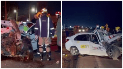 Acidente entre carro de aplicativo e carreta deixa 4 mortos em MT