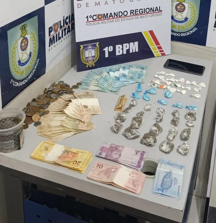 PM prende homem com 45 porções de drogas e apreende R$ 4,3 mil