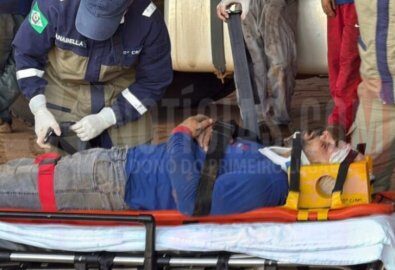 Roda de carreta se solta e desmaia borracheiro em cidade de MT