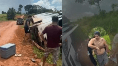 Ônibus com estrela do motocross de MT sofre acidente no Pará