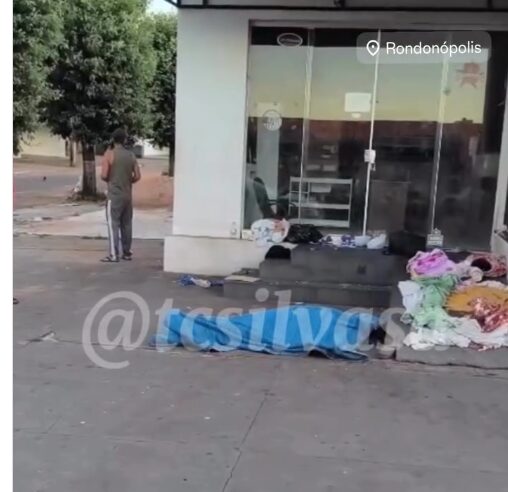 Morador de rua é achado morto em calçada de atacadista em MT