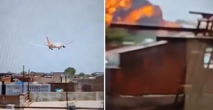 Vídeo mostra momento da queda de aeronave na Índia