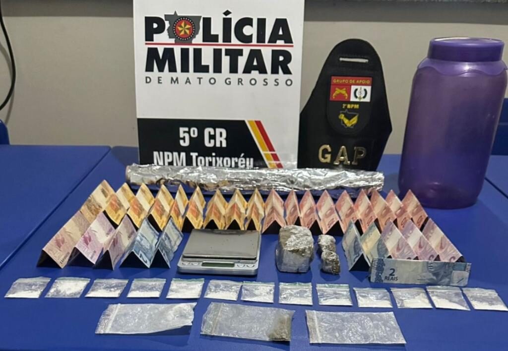 PM prende mulher por tráfico e apreende drogas em Torixoréu-MT