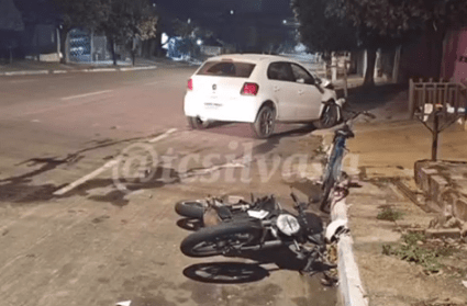 Condutor embriagado invade contramão e causa fraturas graves em mãe e filha motociclistas no Centro de Rondonópolis