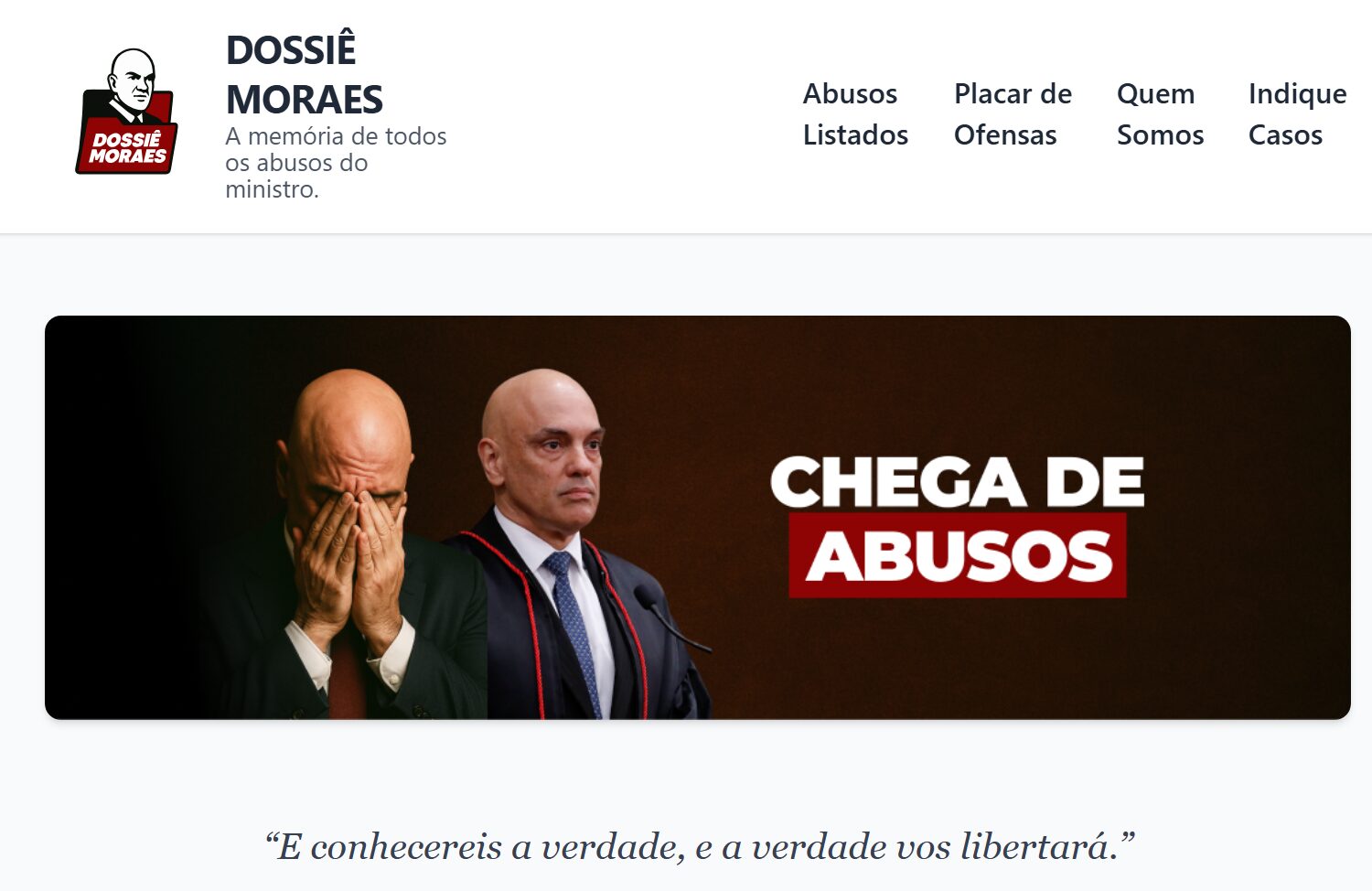 “70 tons de arbítrio?”: Site reúne cronologia com mais de 70 atos de Alexandre de Moraes que podem levar ao impeachment