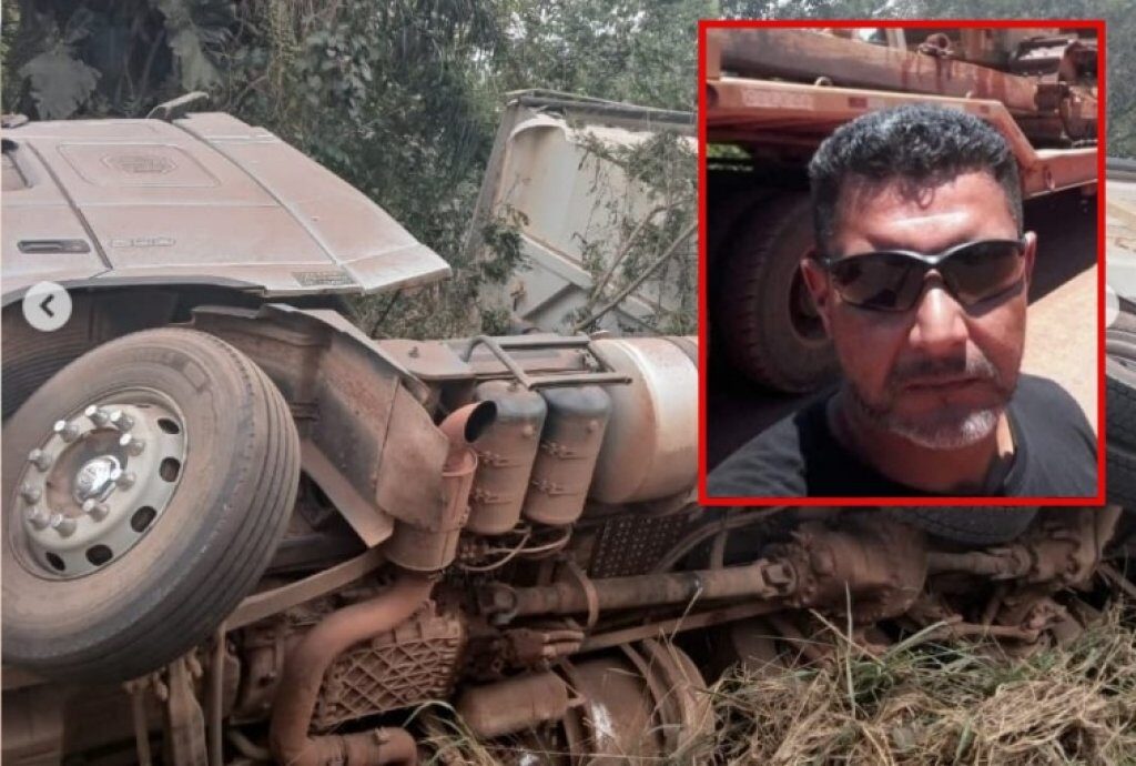 Motorista morre em tombamento de carreta após pneu estourar em MT