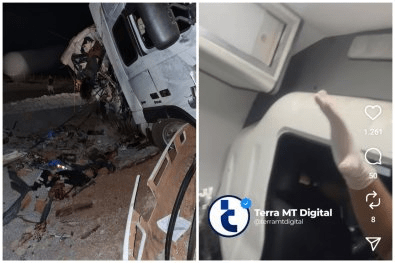 Vídeo mostra motorista de carreta recebendo oração em ambulância