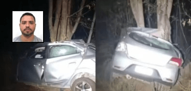 VÍDEO – Carro fica cravado em árvore em MT; professor e mulher morrem