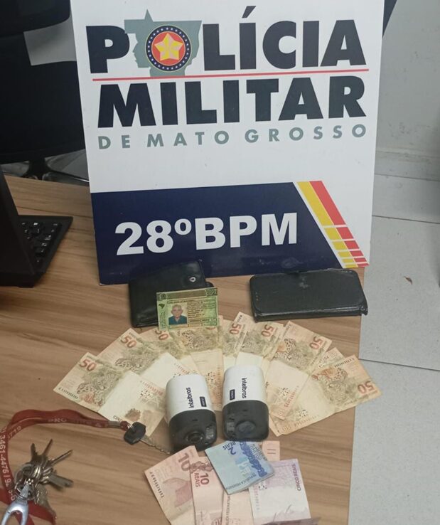 VÍDEO: Dupla é detida em Jaciara após danificar câmeras de segurança durante tentativa de furto em loja de eletrônicos