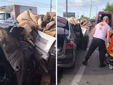 Batida entre dois carros sobre ponte deixa quatro feridos em Cuiabá