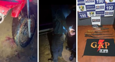 Bebedeira entre casal e amigo termina com um esfaqueado em fazenda