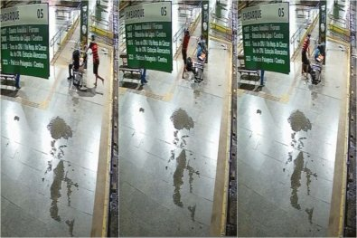 Vídeo flagra agressor desmaiando homem com pauladas na cabeça