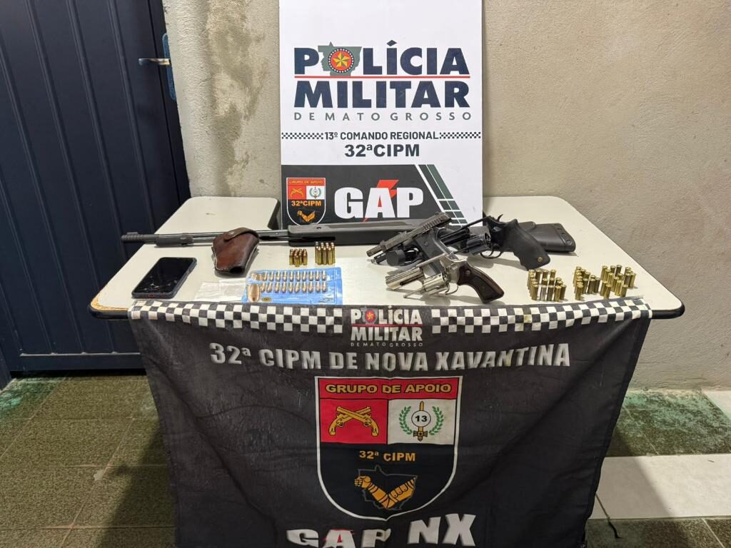 Polícia prende faccionado com armas de fogo e munições em Nova Xavantina