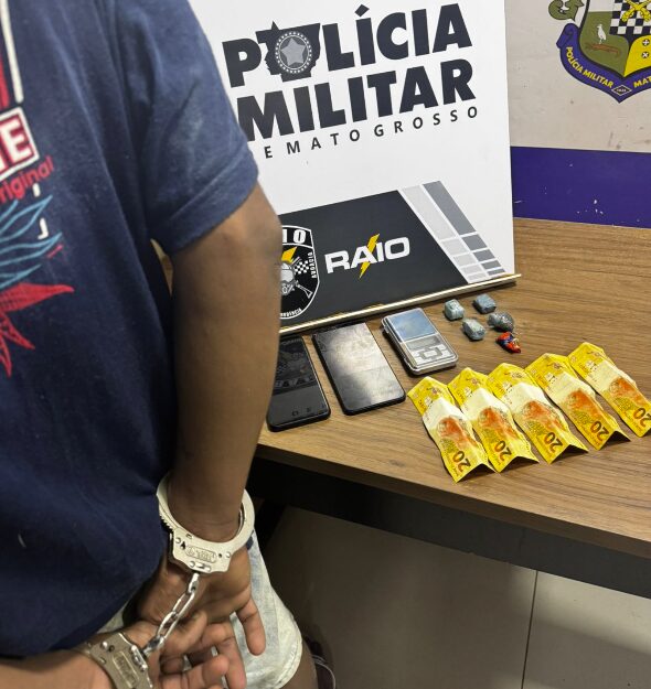 Suspeito tenta fugir ao ver viatura e acaba preso com drogas e balança de precisão em Confresa