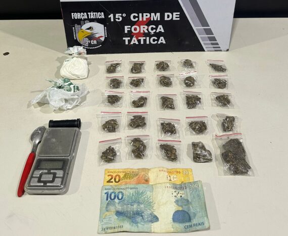 Suspeito é flagrado com drogas em carro e aponta esconderijo com mais entorpecentes em Várzea Grande