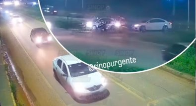Vídeo flagra colisão entre Cruze e Biz; passageiro sofre ferimento