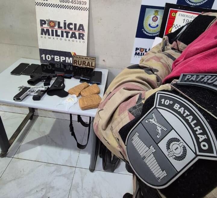 Patrulha Rural apreende armas de fogo, drogas e desarticula quadrilha de estelionato em MT