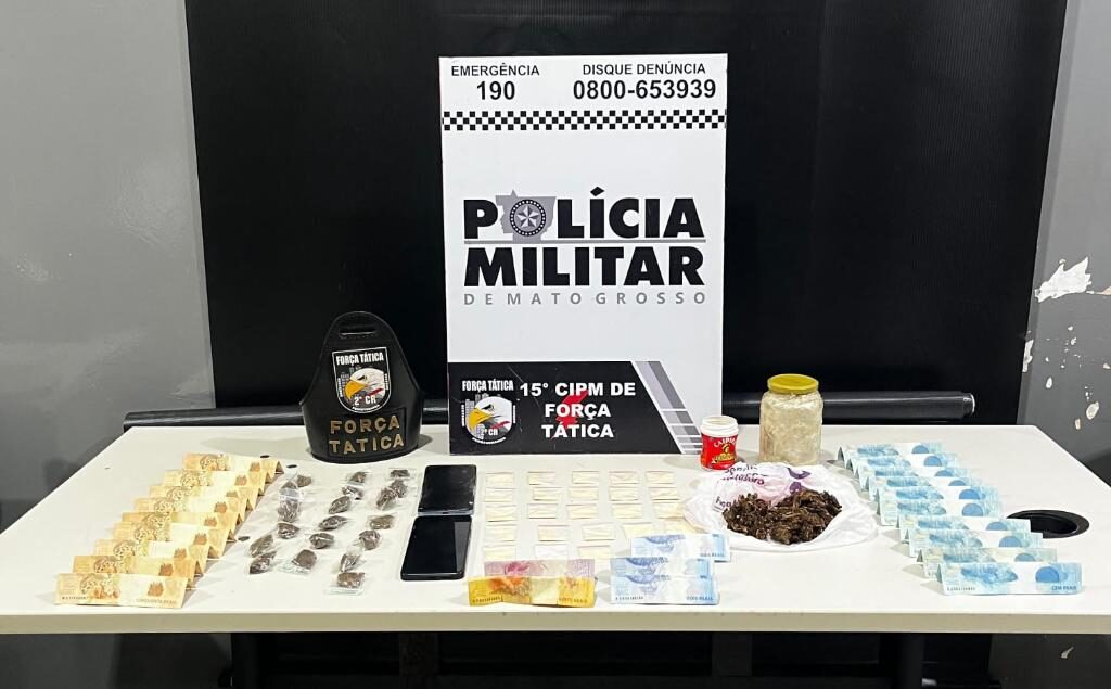 Polícia prende dupla por tráfico de drogas e apreende 42 porções de entorpecentes em MT