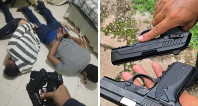 Bandidos invadem casa e acabam presos com pistola em Cuiabá; vídeo