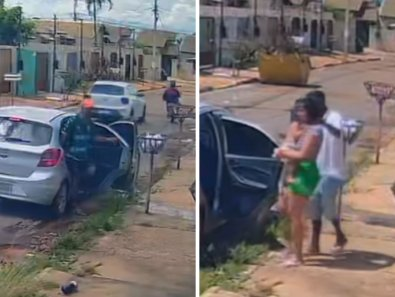 Vídeo flagra bandidos sequestrando casal com bebê em residência VG