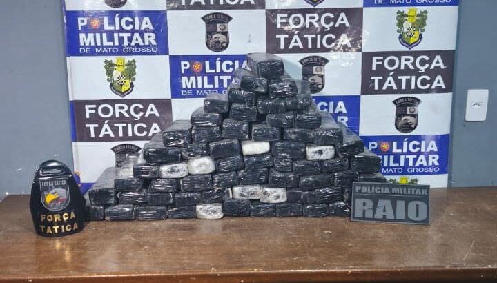Polícia de Mato Grosso apreende 66 quilos de maconha e causa prejuízo de R$ 300 mil ao crime
